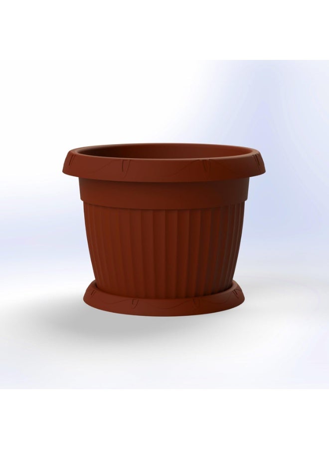 Marcolo 40 cm Round Plastic Flower Pot, Made from Recycled Materials, Lightweight & Durable Plant Pot for Indoor & Outdoor Use - Image 1